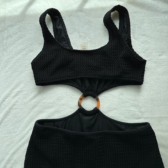 Montce Ky Sleeveless Cutout Dress Black Crochet Size Large NWOT O-Ring - Picture 12 of 16